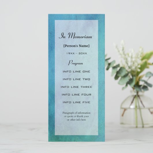 Memorial Service Program Card Programma (Staand voorkant)