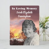 Memorial Service Rode zonsondergang met bomen Foto Programma (Staand voorkant)