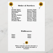 Memorial Service Sunflower Photo Program Programma (Achterkant)