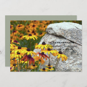 Memorial Service Viering van het leven Geel Bloem Kaart