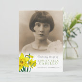 Memorial Service yellow daffodils begrafenisprogra Programma (Staand voorkant)
