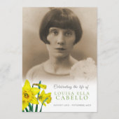 Memorial Service yellow daffodils begrafenisprogra Programma (Voorkant)
