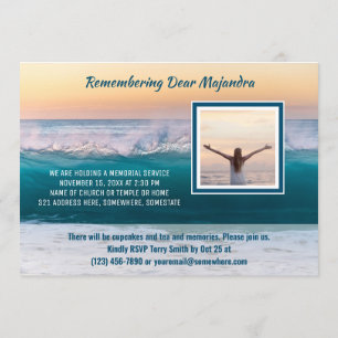 Memorial Service Zee Ocean Waves Voeg je foto toe Kaart