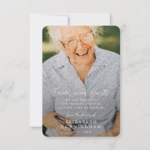 Memorial Simple Forever in ons hart Foto Bedankkaart