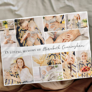 Memorial Simple Minimalist Modern 10 Photo Collage Fleece Deken