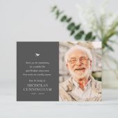 Memorial Simple Minimalist Modern Foto Bedankkaart (Staand voorkant)