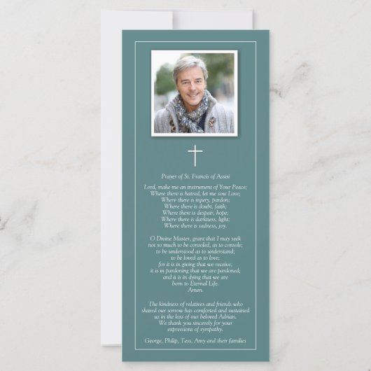 Memorial St Christopher Begrafenis Dank u kaart (Achterkant)