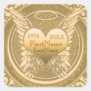 Memorial Sticker   Naam toevoegen  Gold Foil Kijk 