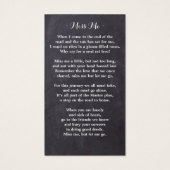 Memorial Sunflower Funeral Prayer Kaart Chalkboard (Achterkant)