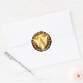Memorial Sunset Ocean Monogram Ronde Sticker (Envelop)