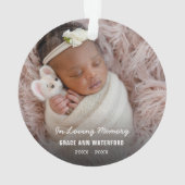 Memorial Sympathy Foto Keepomwille Ornament (achterkant)