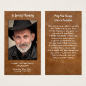 Memorial Sympathy Leather Funeral Prayer Kaart (Voorkant /achterkant)