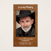 Memorial Sympathy Leather Funeral Prayer Kaart (Voorkant)