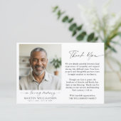Memorial Thank You 2 Photo In Loving Memory Script Bedankkaart (Staand voorkant)