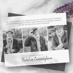 Memorial Three Custom Photo and Message Bedankkaart
