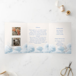 Memorial Trifold Funeral Template Drieluik Uitnodiging