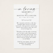 Memorial USA Flag Sympathy Funeral Prayer Card (Dos)