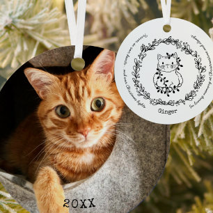Memorial van Christmastime Cat Pet Metalen Ornament