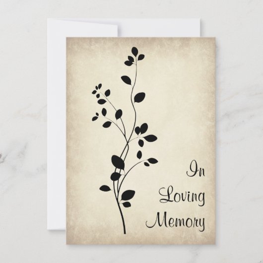 Memorial van Leafy Vine Design Kaart (Voorkant)