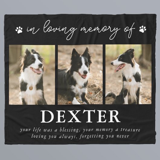 Memorial van Modern Pet Loss Fleece Deken