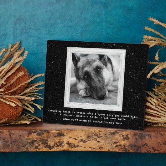 Memorial van Shepherd Pet met jouw foto Fotoplaat (Zijkant)