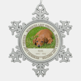 Memorial - Verlies van Pet - Aangepaste foto/naam Tin Sneeuwvlok Ornament