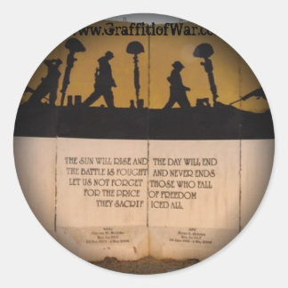 Memorial Vervagen naar zwarte ronde Stickers