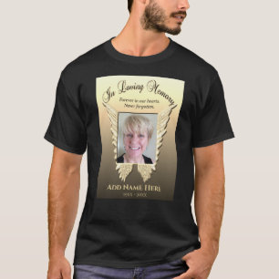 Memorial   Voeg Photo Angel Wings in Gold toe T-shirt