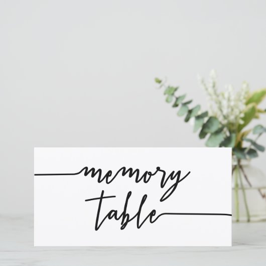 Memorial voor Black Script Memory Table (Staand voorkant)