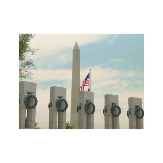 Memorial Washington Monument en WWII in DC Houten Poster (Voorkant)