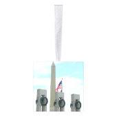 Memorial Washington Monument en WWII in DC Kubus Ornament (Rechts)