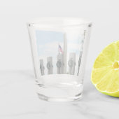 Memorial Washington Monument en WWII in DC Shot Glas (Achterkant)