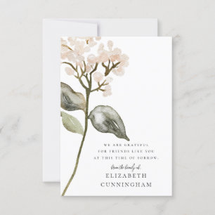 Memorial Waterverf Botanicals Floral Elegant Chic Bedankkaart
