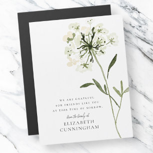 Memorial Waterverf Flower Botanicals Bedankt