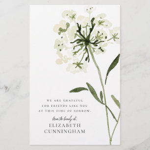 Memorial Waterverf Flower Botanicals Elegant Briefpapier