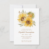 Memorial Waterverf Sunflower Foliage Botanicals Kaart (Voorkant)