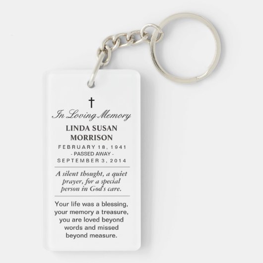 Memorial - White Back - Missing Beyond Measure Sleutelhanger (achterkant)