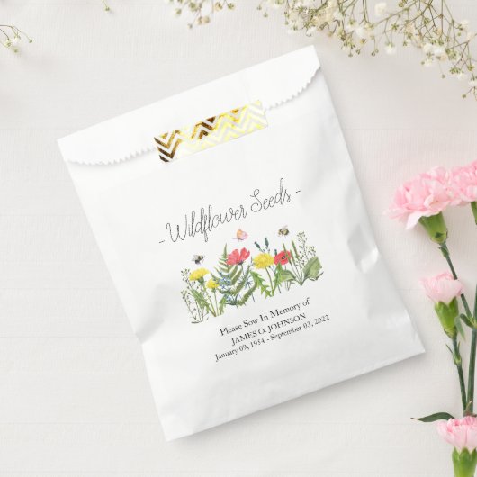Memorial Wildflower Seed begrafenis Bedankzakje (Gezegeld)