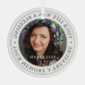 Memorial Your Life a Blessing Modern Photo Glas Ornament (Achterkant)