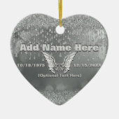 Memorial - Zilveren tranen Keramisch Ornament (Voorkant)