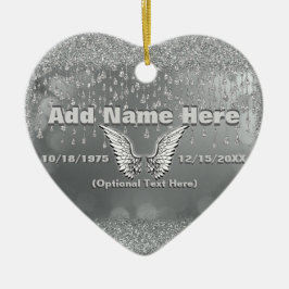 Memorial - Zilveren tranen Keramisch Ornament