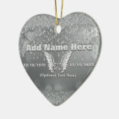 Memorial - Zilveren tranen Keramisch Ornament (Links)