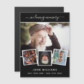 Memorial zwarte foto collage magnet (Voorkant / Achterkant)