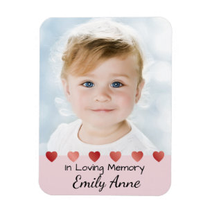 Memoriam Magnet voor Little Girl met Hearts Magneet