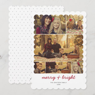 Memories 6 Foto Scalloped Holiday Greeting Card Feestdagenkaart