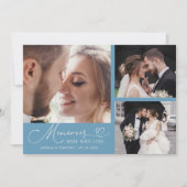 Memories Made With Love Wedding Denim Blue Photo Bedankkaart (Voorkant)