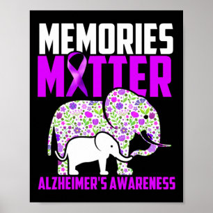 Memories Matter Alzheimer Awareness Elephant Poster