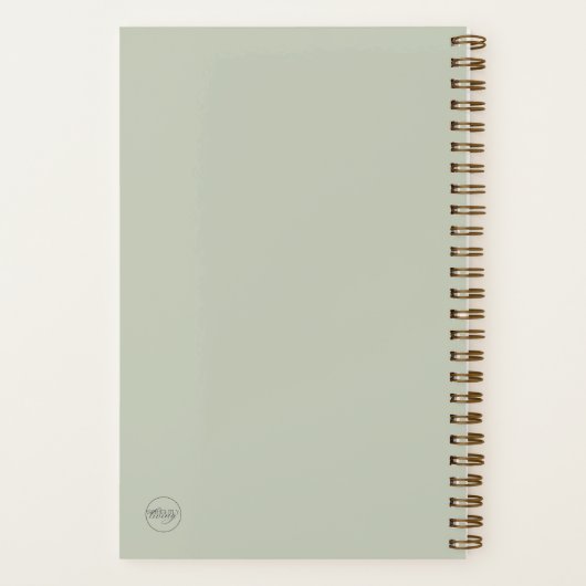 "Memories" Sage Green Memory Journal Notitieboek (Achterkant)