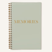 "Memories" Sage Green Memory Journal Notitieboek (Voorkant)