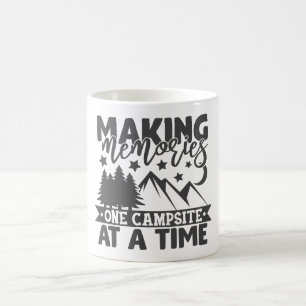 Memories tegelijk een kampeerplaats maken koffiemok